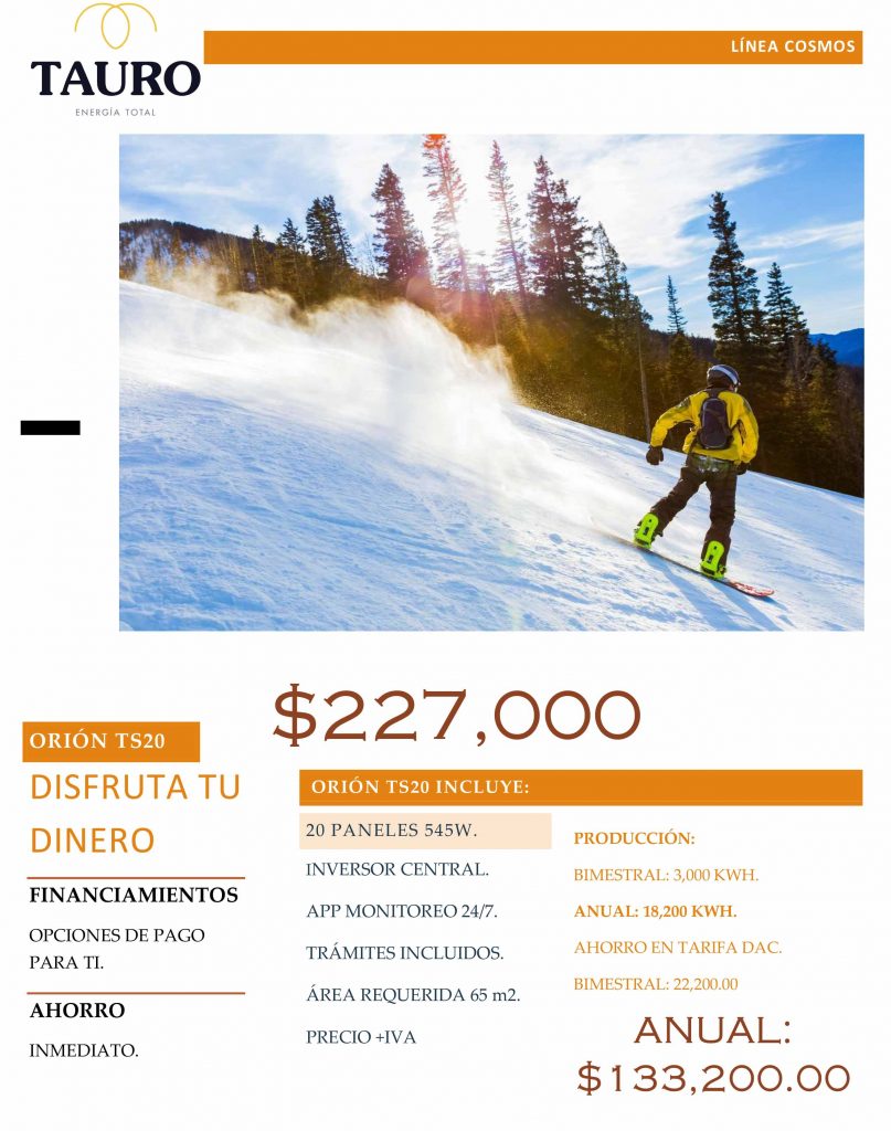 TS20 ORION Sistema Fotovoltaico de 20 paneles - Tauro Solar